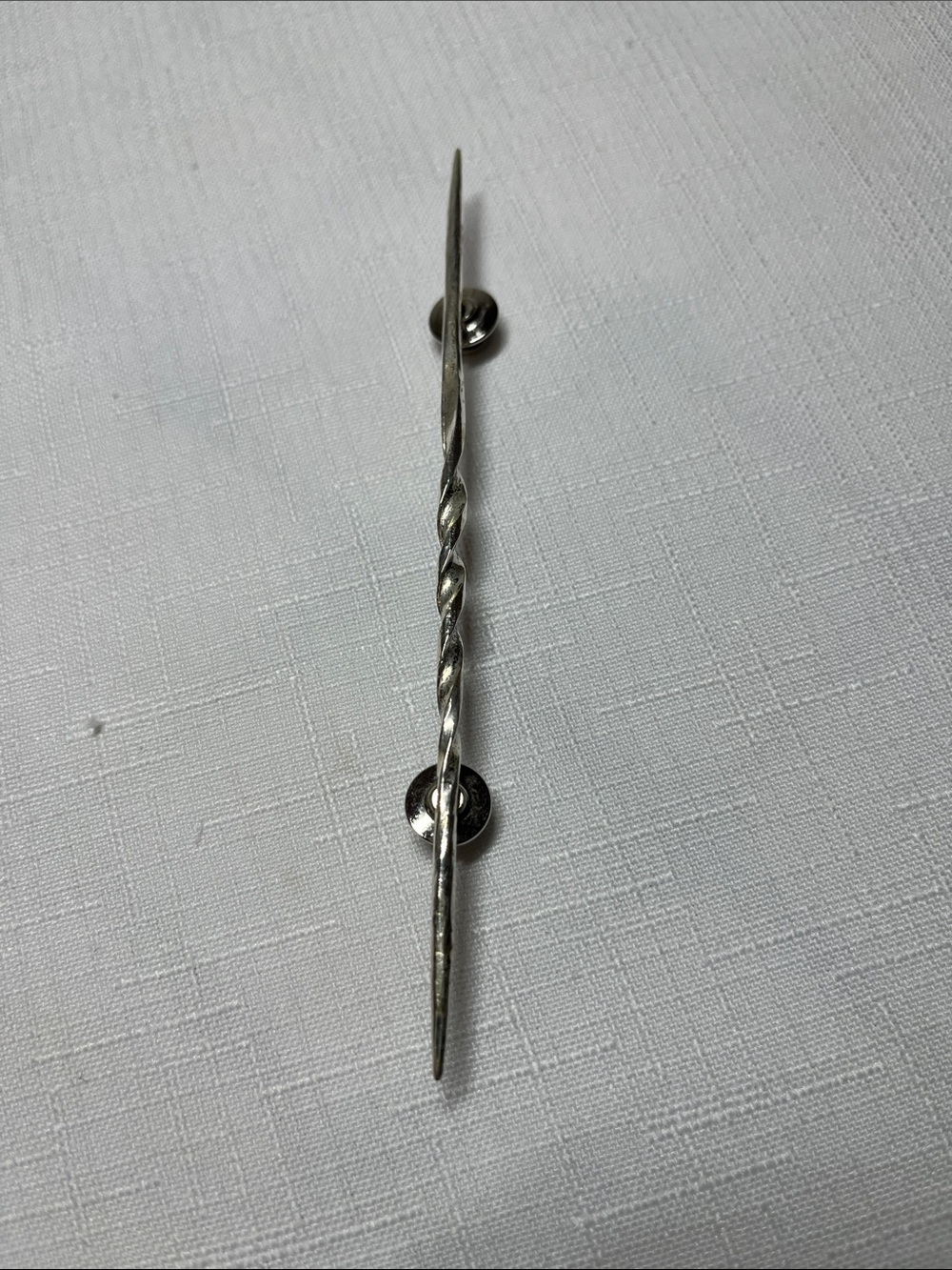 Unique Silver Twisted Stick Pin